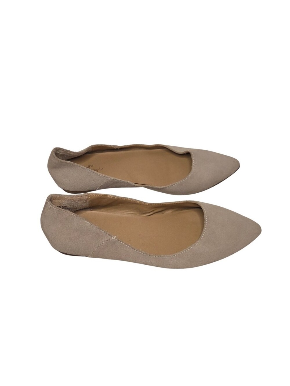 Crown Vintage Pointed-Toe Flats in Taupe